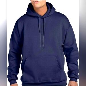 Hanes Ultimate Men's‎ Fleece Hoodie - NWT - Navy - Large - 90% Cotton